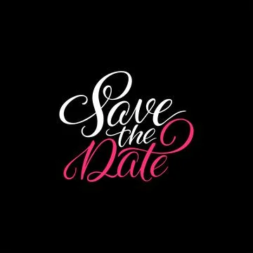 Save the date lettering Stock Illustration