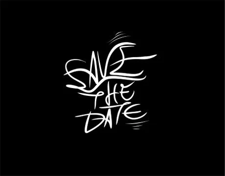Save the date lettering text. Modern calligraphy style vector illustration. Stock Illustration