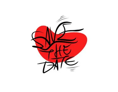 Save the date lettering text. Modern calligraphy style vector illustration. Stock Illustration