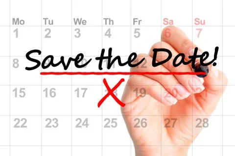 Save the date marked on calendar Stock-Fotos