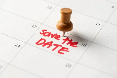 Save the Date Marked on Calendar Stock Photos
