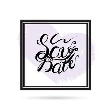 Save the date. Modern ink brush pen lettering. Stock Illustration