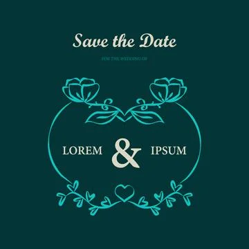 Save the date monogram element design vector Stock Illustration