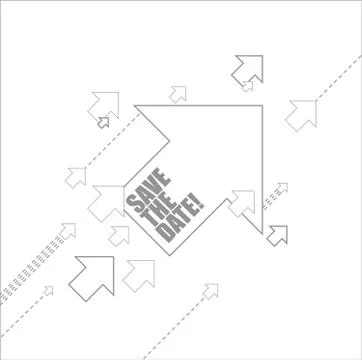 Save the date multiple arrows following a leader concept Stock Illustration