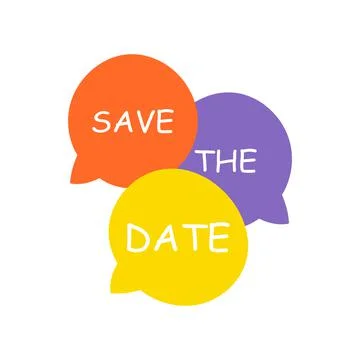 SAve the date. New bubble with three circles Stock Illustration