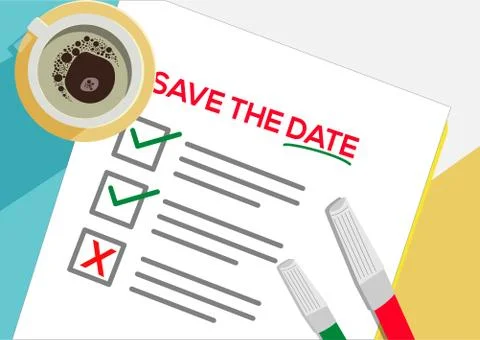 Save the Date or plan icon concept. One task failed. Stock Illustration
