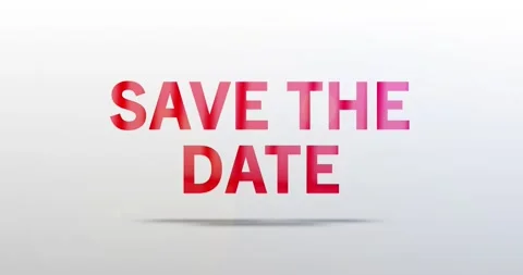 Save the date. Particle Logo. Red Text Animation Stock Footage 138836168