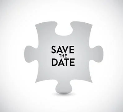 Save the date puzzle missing piece concept. infographic illustration. Stock Illustration