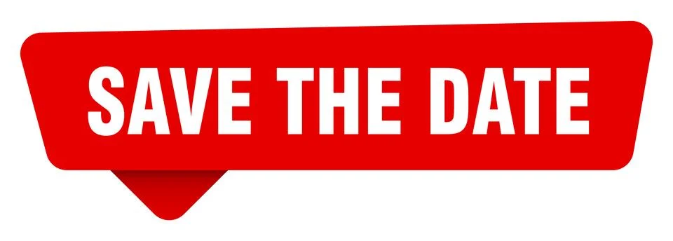 Save the date red sticker isolated on transpatent background. save the date.. Stock Illustration