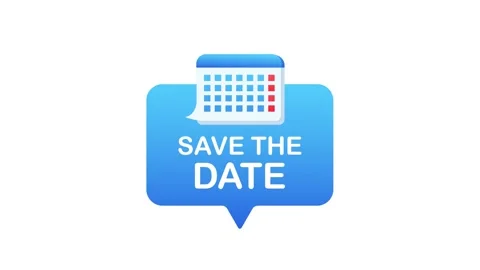 Save the date reminder with calendar icon on white and green screen background Stock Footage 319024761