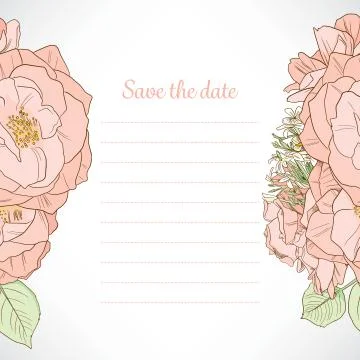 Save The Date Rose Note Illustrazione stock