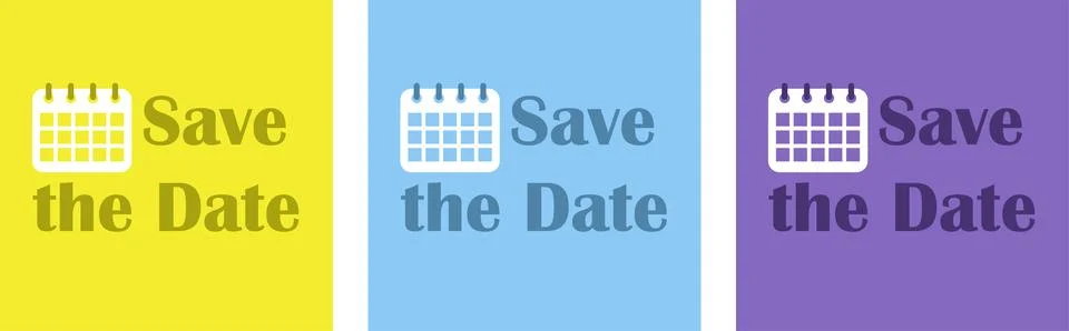 Save the date. Set of holiday posters for your shop, web page, presentation or Stock Illustration
