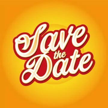 Save the Date sign lettering Stock Illustration