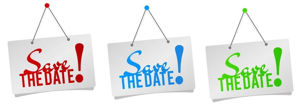 Save the Date Signs. Stock Illustration