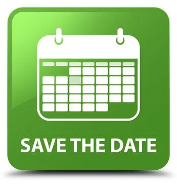 Save the date soft green square button Illustrazione stock