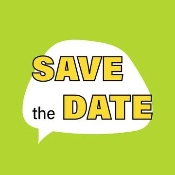 Save the Date Speach Bubble Stock Illustration