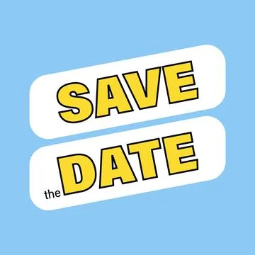 Save the Date Speach Bubble Stock Illustration