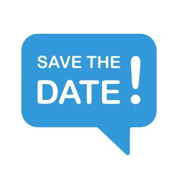 Save the date speech banner bubble icon vector for graphic design, logo, webs Stock-Illustration