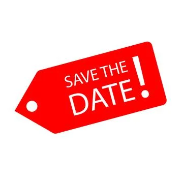 Save the date speech banner bubble icon vector for graphic design, logo, we.. Stockillustratie