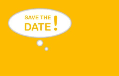 Save the date speech bubble banner vector with copy space for business, marke Stock Illustration