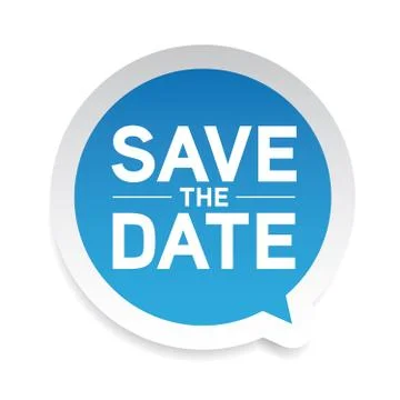 Save the Date speech bubble Illustrazione stock