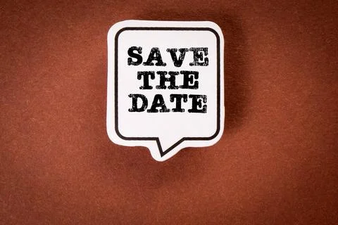 Save The Date. Speech bubble with text Stock Photos