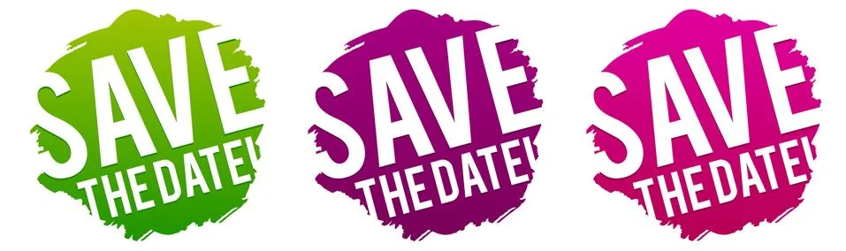 Save the Date Stamps. Stock Illustration