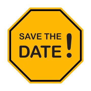 Save the date sticker icon vector yellow tag discount offer price label for g Stock Illustration