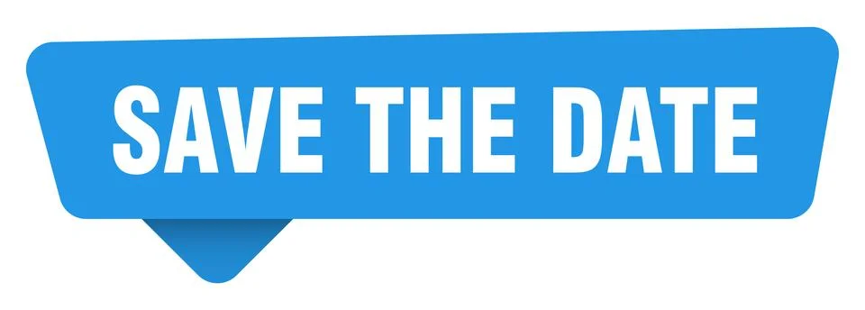 Save the date sticker. save the date blue sign isolated on transpatent back.. Stock Illustration