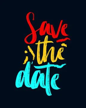 Save the date. stylish typography design. Stock Illustration