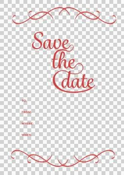 Save the date text against white background Stock Illustration