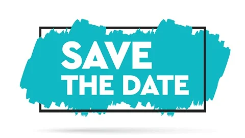 Save the date text on brush. Colorful brush design. Hand drawn, design elements Stock Footage 150773288