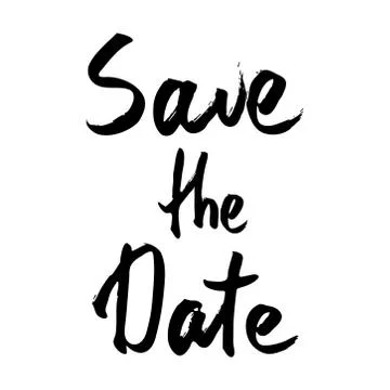 Save the date text calligraphy Stock Illustration