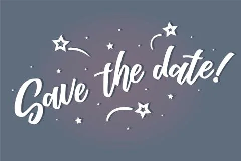 Save the date text calligraphy vector lettering for wedding or love card Иллюстрация