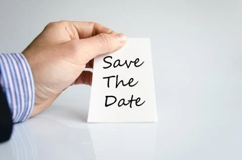 Save the date text concept Stock Photos