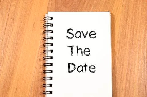 Save the date text concept Stock Photos