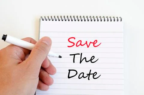Save the date text concept Stock Photos