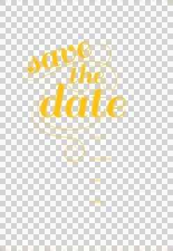 Save the date text in yellow color Stock Illustration
