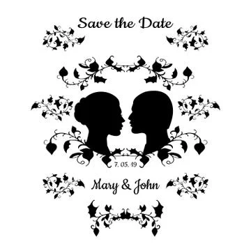 Save the Date Vintage Design Stock Illustration