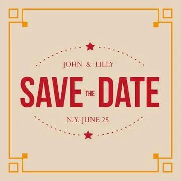 Save the Date vintage sign Stock Illustration