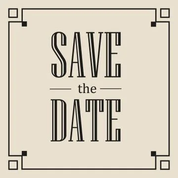 Save the Date vintage stamp Stock Illustration