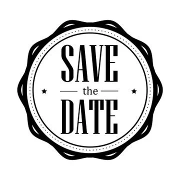 Save the Date vintage stamp Stock Illustration