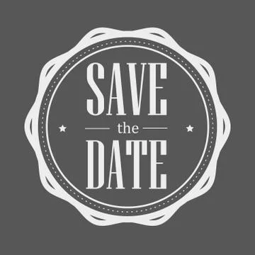 Save the Date vintage stamp Stock Illustration