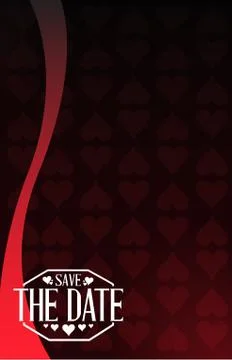 Save the date wave heart pattern background Stock Illustration