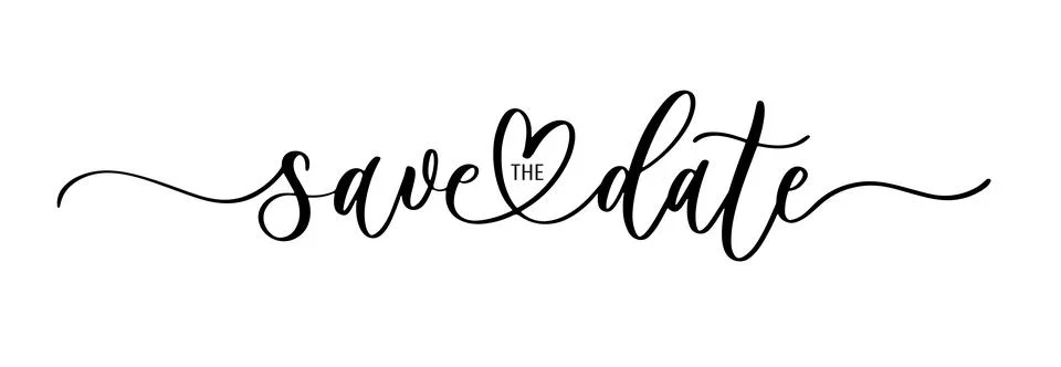 Save the date. Wavy elegant calligraphy spelling for decoration of the weddin Stock Illustration