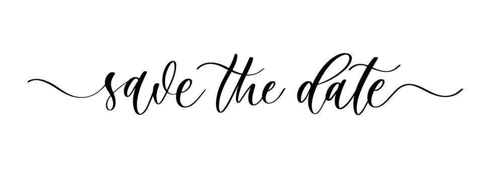 Save the date. Wavy elegant calligraphy spelling for decoration of the weddin 스톡 일러스트