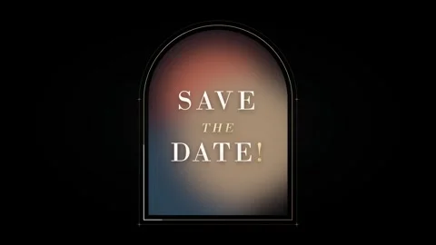 Save the date wedding announcement motion with golden arch frame wedding in.. Stock-Footage 344851967