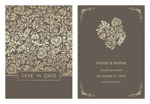 Save the date wedding card Stock Illustration
