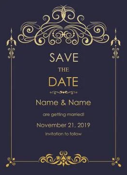 Save the date wedding card Stock Illustration