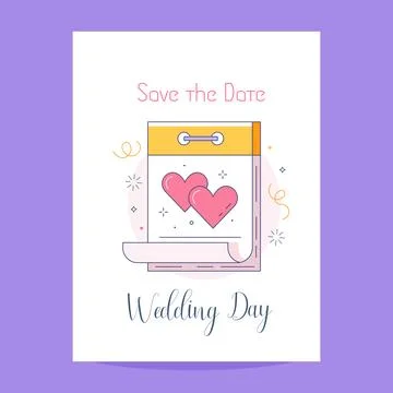 Save the Date for Wedding Day Card Illustrazione stock
